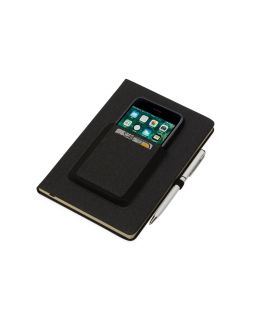 Блокнот Pocket 140*205 мм с карманом для телефона, черный-foto2