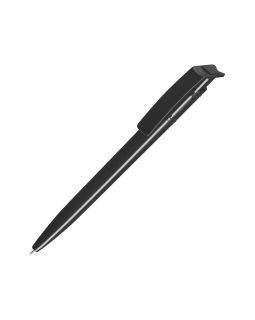 Ручка шариковая пластиковая RECYCLED PET PEN, синий, 1 мм, черный