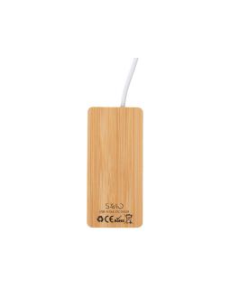 USB хаб с подсветкой лого Reedia S5, 3*USB, 1*Type C, бамбук, черный-foto5