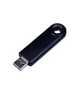 USB-флешка промо на 128 Гб прямоугольной формы, выдвижной механизм, черный