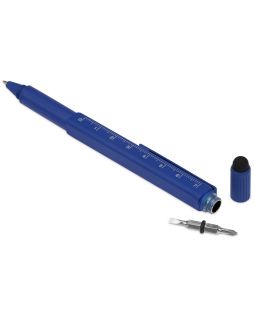 Ручка шариковая металлическая Tool, синий. Встроенный уровень, мини отвертка, стилус-foto2