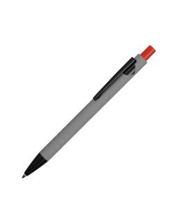 Ручка металлическая soft-touch шариковая Snap, серый/черный/красный