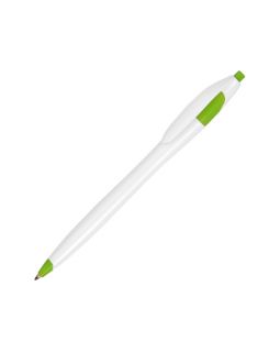 Ручка шариковая Флокс, белый/зеленое яблоко