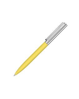 Ручка металлическая шариковая Bright GUM soft-touch с зеркальной гравировкой, желтый