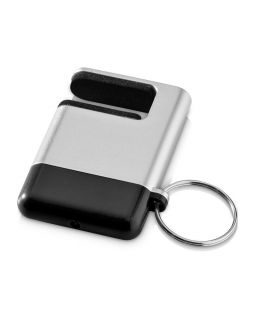 Подставка-брелок для мобильного телефона GoGo, серебристый/черный