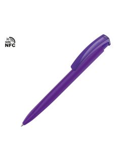 Ручка пластиковая шариковая трехгранная Trinity K transparent Gum soft-touch с чипом передачи информации NFC, фиолетовый