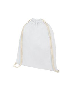 Рюкзак со шнурком Oregon из хлопка плотностью 140 г/м², белый