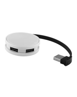 USB Hub Round, на 4 порта, белый/черный