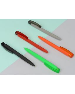Ручка пластиковая шариковая трехгранная Trinity K transparent Gum soft-touch-foto2