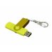 Флешка с поворотным механизмом, c дополнительным разъемом Micro USB, 32 Гб, желтый