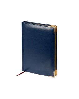 Ежедневник недатированный А5 Sidney Nebraska, синий (золотой обрез, золотые уголки)