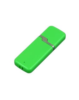 Флешка промо прямоугольной формы c оригинальным колпачком, 16 Гб, зеленый