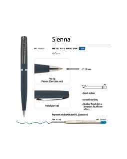 Ручка Sienna шариковая  автоматическая, синий металлический корпус, 1.0 мм, синяя-foto3