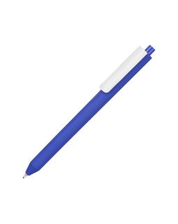 Ручка шариковая Pigra модель P03 PRM софт-тач, синий/белый