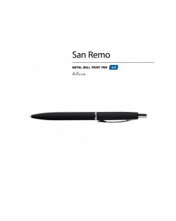 Ручка SAN REMO шариковая автоматическая, черный металлический корпус, 1.00 мм, синяя-foto2