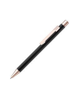 Ручка шариковая металлическая STRAIGHT RO GO GUM, soft-touch, черный/золотистый