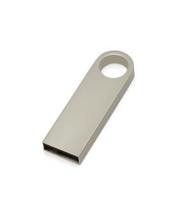 USB-флешка на 8 Гб с мини чипом, компактный дизайн с круглым отверстием., серебро