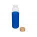Стеклянная спортивная бутылка Kai с деревянной крышкой и объемом 540 мл, синий