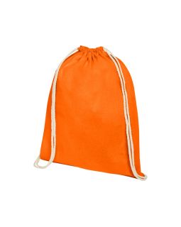 Рюкзак со шнурком Oregon из хлопка плотностью 140 г/м², оранжевый