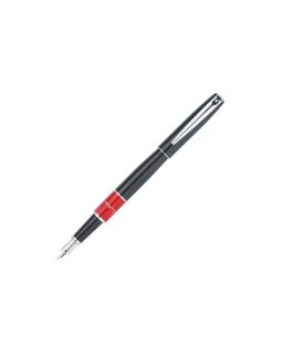 Ручка перьевая Pierre Cardin LIBRA с колпачком, черный/красный/серебро