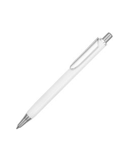 Ручка металлическая шариковая трехгранная Riddle, белый/серебристый