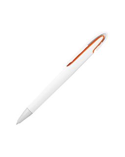 Ручка шариковая Rio, синие чернила, белый/оранжевый
