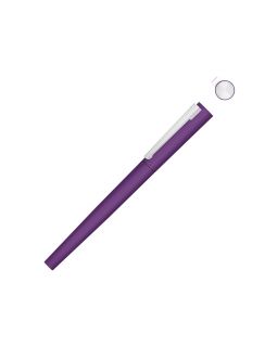 Ручка металлическая роллер Brush R GUM soft-touch с зеркальной гравировкой, фиолетовый