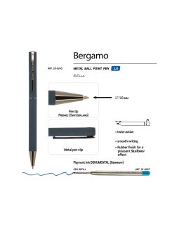 Ручка Bergamo шариковая автоматическая, синий металлический корпус, 0,7 мм, синяя-foto3