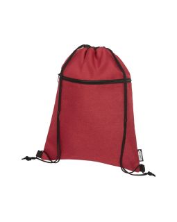 Рюкзак со шнурком Ross из переработанного ПЭТ, heather dark red