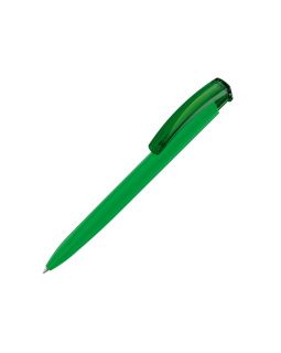 Ручка шариковая трехгранная UMA TRINITY K transparent GUM, soft-touch, зеленый