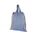 Рюкзак со шнурком Pheebs из 150 г/м² переработанного хлопка, синий