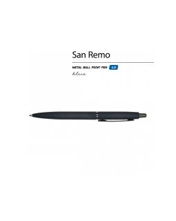 Ручка SAN REMO шариковая, автоматическая, темно-синий металлический корпус 1.00 мм, синяя-foto2