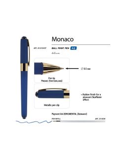 Ручка пластиковая шариковая Monaco, 0,5мм, синие чернила, темно-синий-foto3