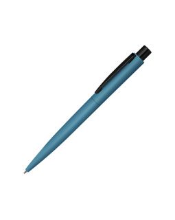 Ручка шариковая металлическая LUMOS M soft-touch, голубой/черный
