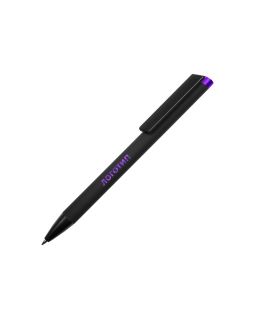 Ручка металлическая шариковая Taper Metal софт-тач с цветным зеркальным слоем, черный с фиолетовым Ручка металлическая шариковая Taper Metal софт-тач с цветным зеркальным слоем, черный с фиолетовым