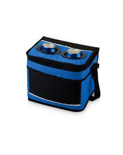 Сумка-холодильник на 12 банок с передним карманом, ярко-синий/черный