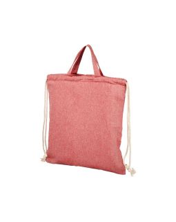 Рюкзак со шнурком Pheebs из 150 г/м² переработанного хлопка, красный