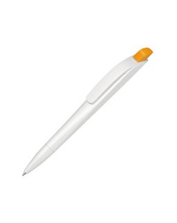 Ручка шариковая пластиковая Stream, белый/охра
