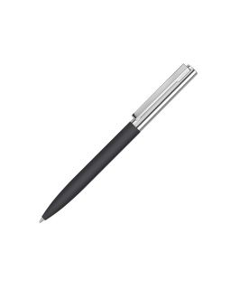Ручка металлическая шариковая Bright GUM soft-touch с зеркальной гравировкой, черный