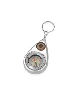 Брелок-компас с термометром, серебристый