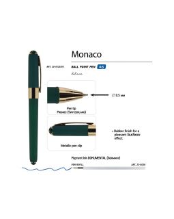 Ручка пластиковая шариковая Monaco, 0,5мм, синие чернила, зеленый-foto3