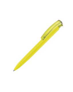 Ручка шариковая трехгранная UMA TRINITY K transparent GUM, soft-touch, желтый
