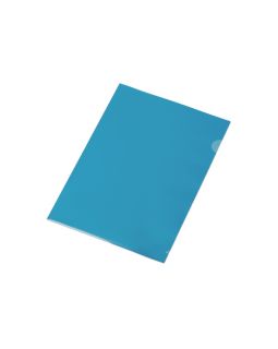Папка-уголок прозрачный формата  А4 0,18 мм, синий глянцевый