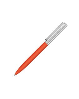 Ручка металлическая шариковая Bright GUM soft-touch с зеркальной гравировкой, оранжевый