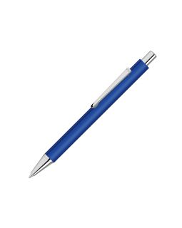 Ручка шариковая металлическая Pyra soft-touch с зеркальной гравировкой, синий