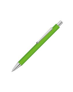 Ручка шариковая металлическая Pyra soft-touch с зеркальной гравировкой, зеленое яблоко